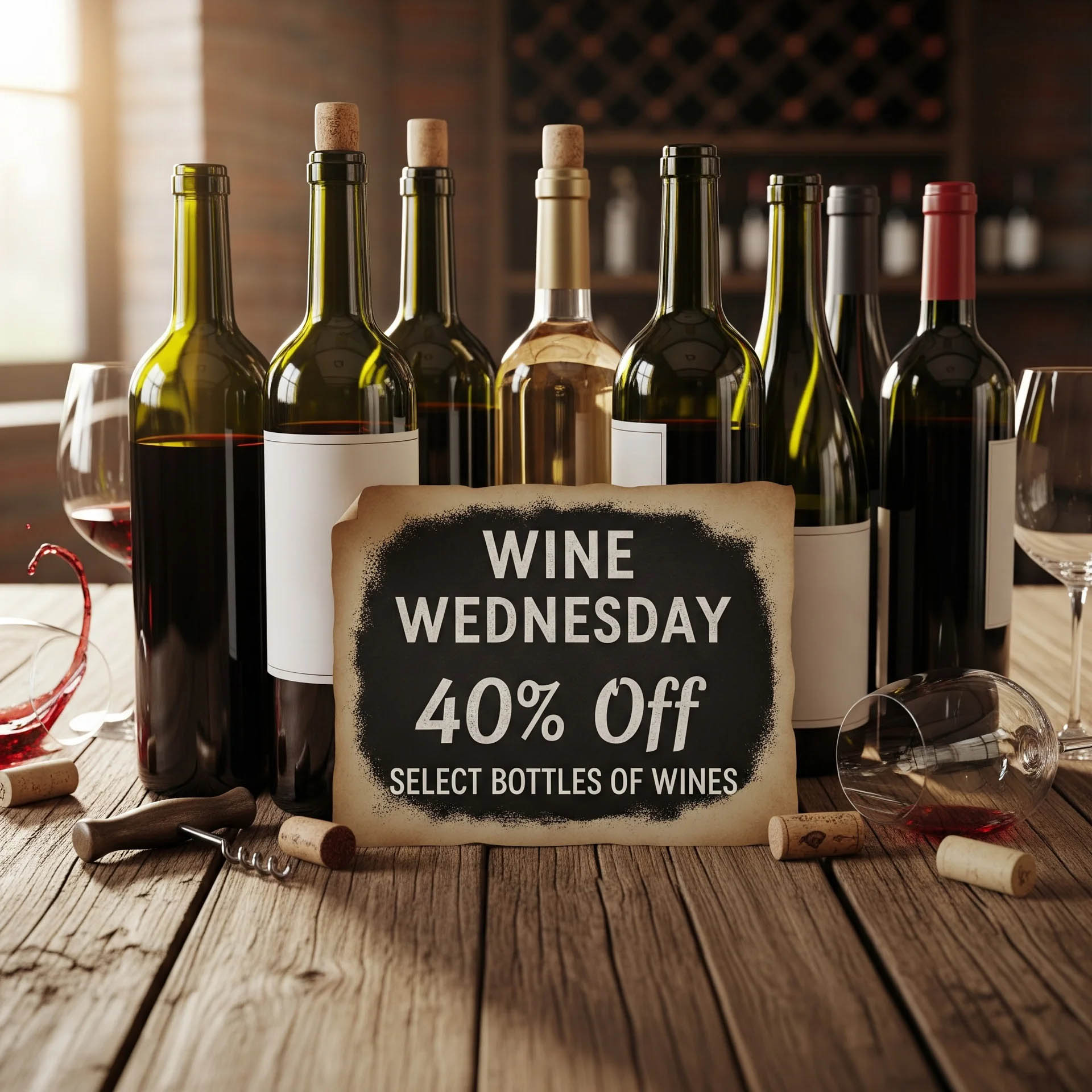 Giuseppes In Palm Springs Wine Wednesday 40% off Select bottles of Wine